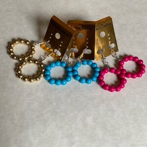 3 sets girls earrings